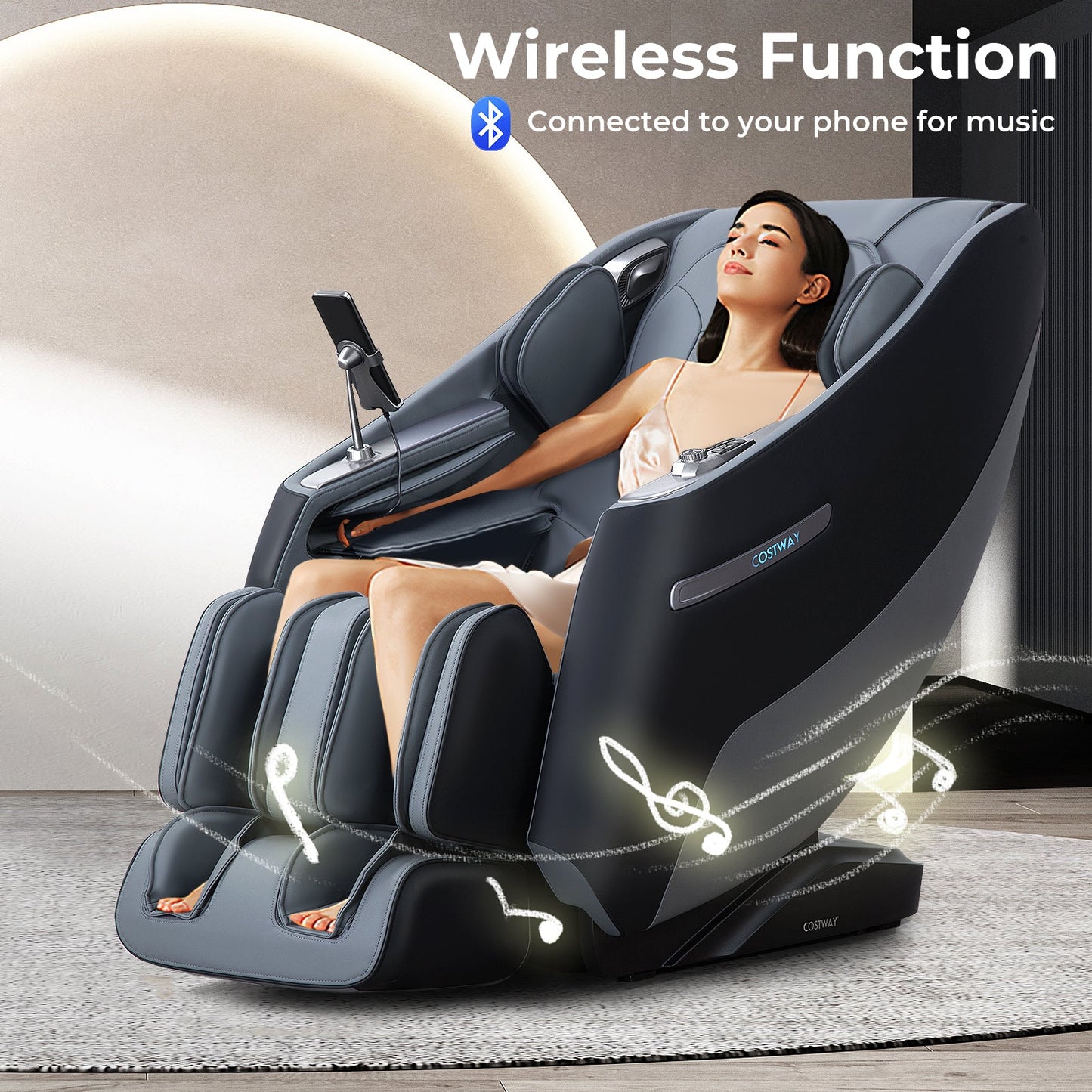Mega Sale-Costway-2024 Model-Premium 3 Level Zero Gravity Full SL Track, Massage Chair With Heat-JL10029WL