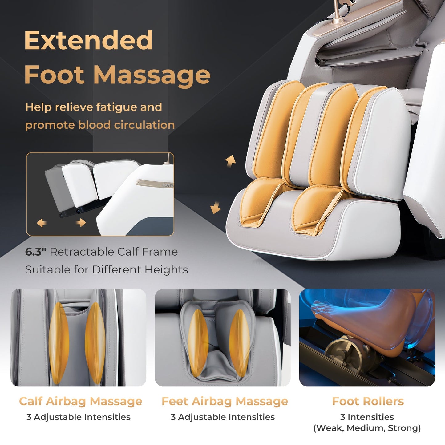 Demo Unit-Costway-2024 Model-3 Level Zero Gravity Full SL Track, Massage Chair With Heat-JL10029WL