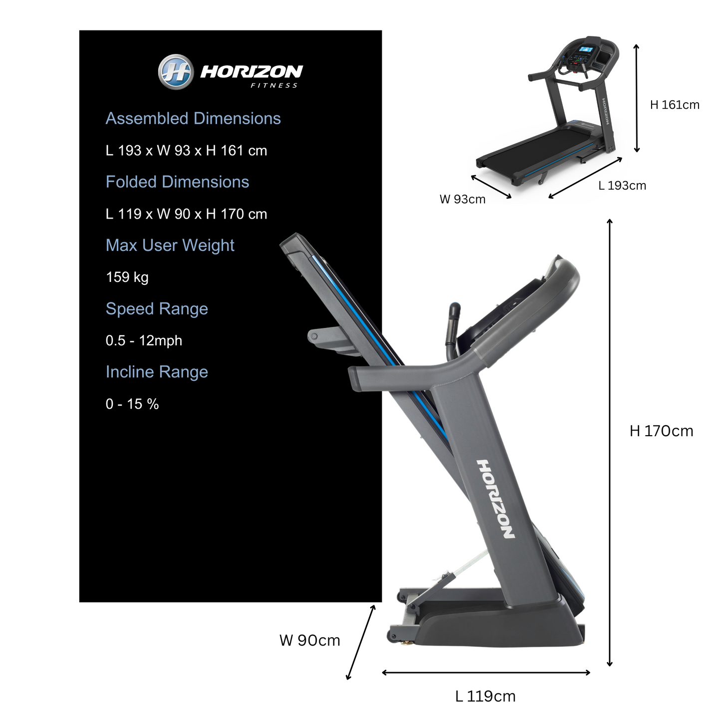 Grade C - Horizon 7.4AT Treadmill
