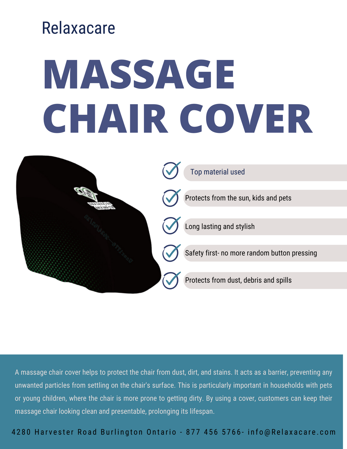 Relaxacare-Premium Universal Massage Chair Cover-