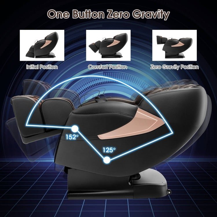 Mega Sale-Costway-Relaxation 25 - Zero Gravity SL-Track Electric Shiatsu Massage Chair with Intelligent Voice Control