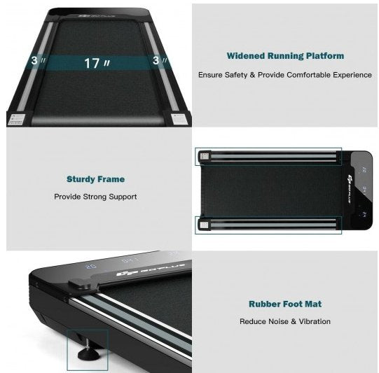 COSTWAY - 1 HP Electric Walking Treadmill with Touchable LED Display and Wireless Remote Control