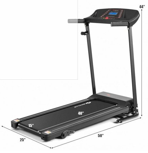 COSTWAY - 1.0 hp Foldable Treadmill Electric Support Mobile Power