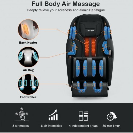 COSTWAY - JL10010WL - Full Body Zero Gravity Massage Chair with SL Track & Heat