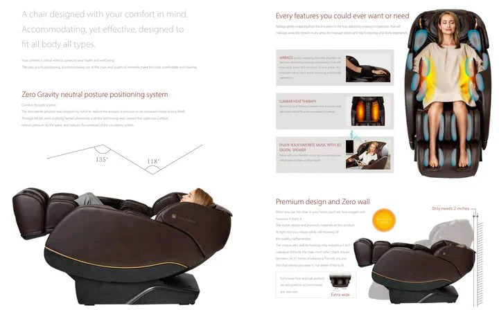 DEMO UNIT - INNER BALANCE - Jin 2.0 - Deluxe SL Track Zero Wall Massage Chair