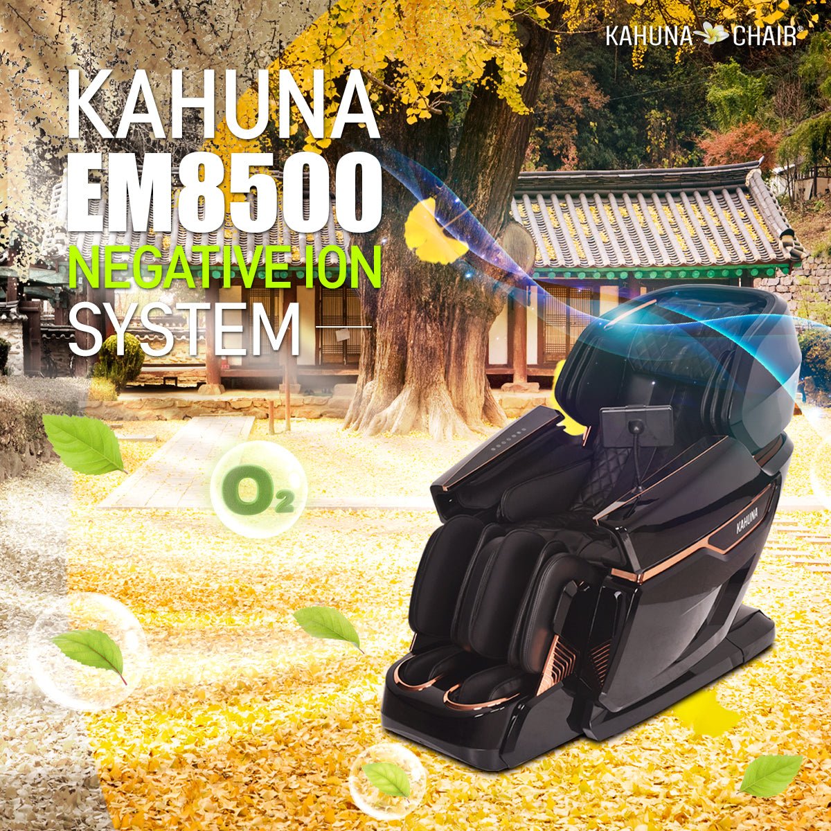 Kahuna-4D Active Stretch-3D foot Massage Chair– with Calf rollers-EM 8500