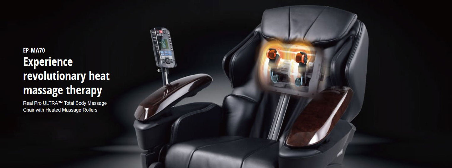Panasonic Real Pro Ultra Full Body 3D Massage Chair with Heated Massage Rollers-Ma70