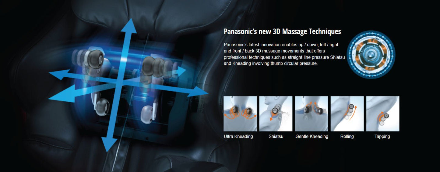 Panasonic Real Pro Ultra Full Body 3D Massage Chair with Heated Massage Rollers-Ma70