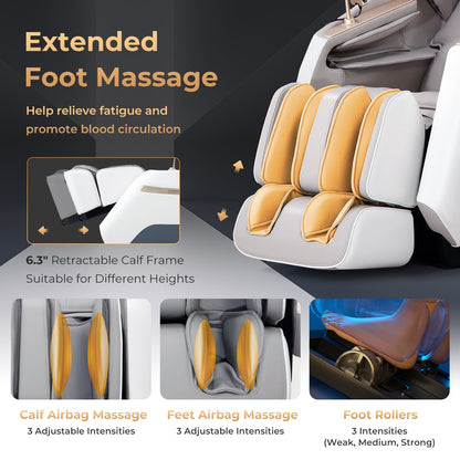 Mega Sale-Costway-2024 Model-Premium 3 Level Zero Gravity Full SL Track, Massage Chair With Heat-JL10029WL