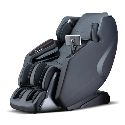 Mega Sale-Costway-4D SL-Track Full Body Massage Chair w/ Zero-Gravity Design, Heated Shawl, Neck & Back & Feet Heater, Calf & Foot Rollers,Magic Calf Rollers, Voice Control, Yoga Stretching, Smart Body Scanning, Touch Screen, Blue-tooth Speaker