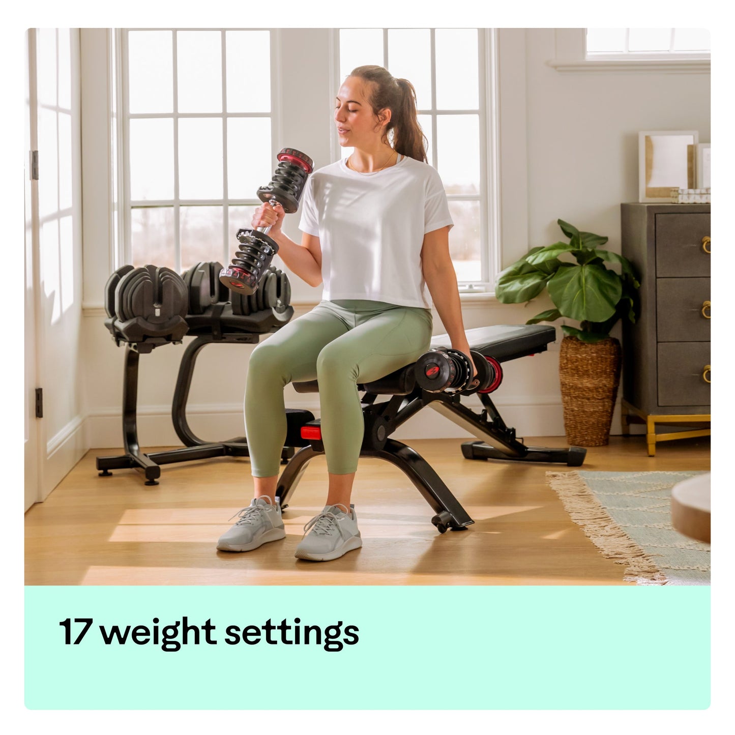 BowFlex 1090i Adjustable Dumbbell Pair with BowFlex Stand