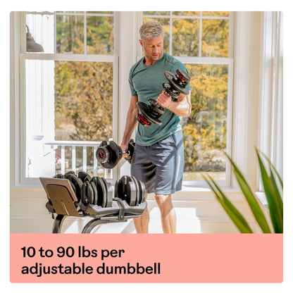 BowFlex 1090i Adjustable Dumbbell Pair with BowFlex Stand