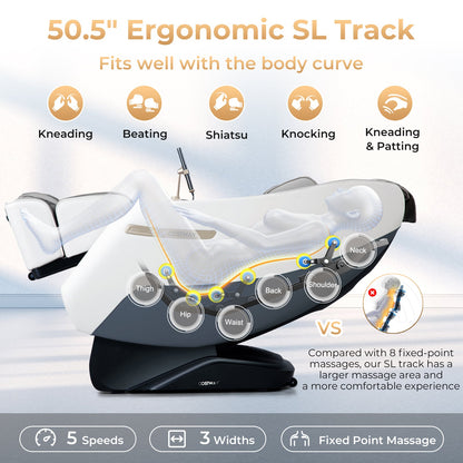 Demo Unit-Costway-2024 Model-3 Level Zero Gravity Full SL Track, Massage Chair With Heat-JL10029WL