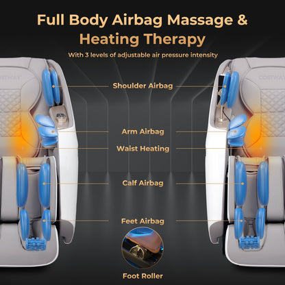 Demo Unit-Costway-2024 Model-3 Level Zero Gravity Full SL Track, Massage Chair With Heat-JL10029WL