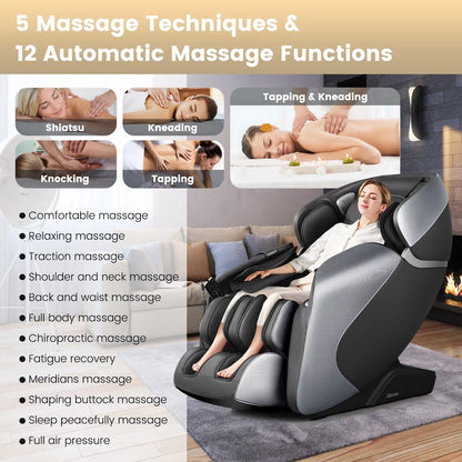 PREORDER - Demo unit - COSTWAY - JL10003WL - Relaxacare Special Buy-Full Body Zero Gravity L-Track Massage Chair Recliner With Voice Control