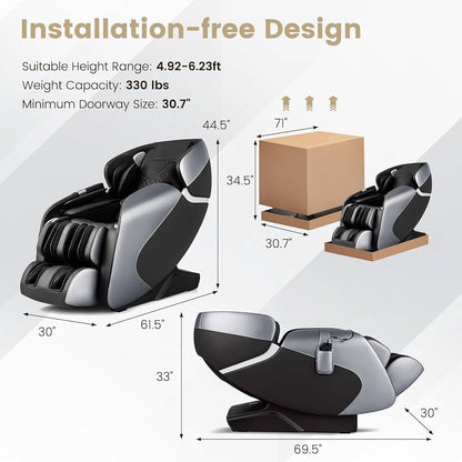 PREORDER - Demo unit - COSTWAY - JL10003WL - Relaxacare Special Buy-Full Body Zero Gravity L-Track Massage Chair Recliner With Voice Control