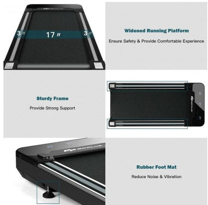 COSTWAY - 1 HP Electric Walking Treadmill with Touchable LED Display and Wireless Remote Control