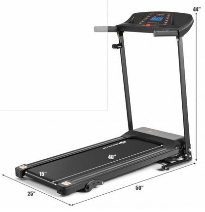 COSTWAY - 1.0 hp Foldable Treadmill Electric Support Mobile Power