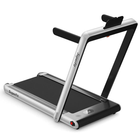 COSTWAY - 2-in-1 Electric Motorized Folding Treadmill with Dual Display