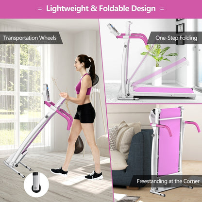 COSTWAY - Compact Electric Folding Running and Fitness Treadmill with LED Display