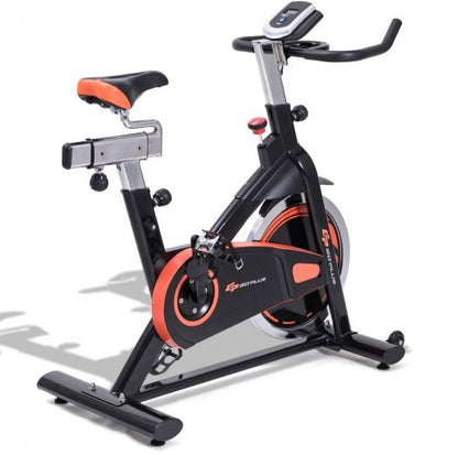 COSTWAY - Indoor Fixed Aerobic Fitness Exercise Bicycle with Flywheel and LCD Display