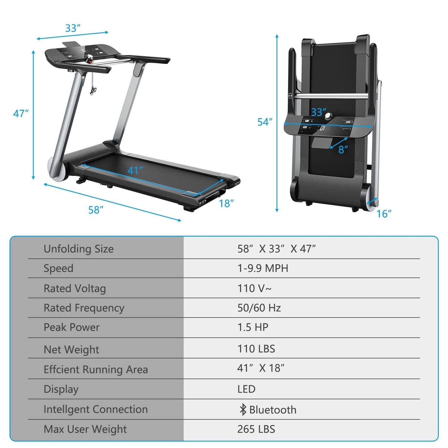 COSTWAY - Italian Designed Folding Treadmill for Home