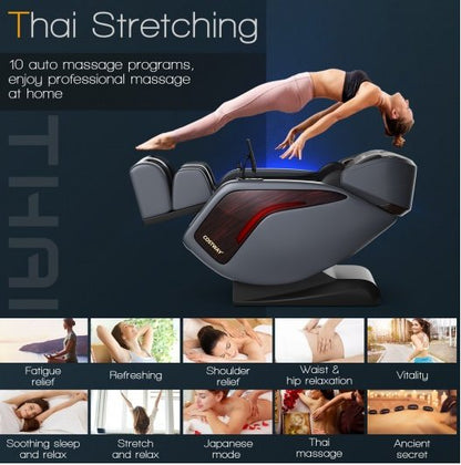 COSTWAY - JL10005WL - 3D SL Track Thai Stretch Zero Gravity Full Body Massage Chair Recliner
