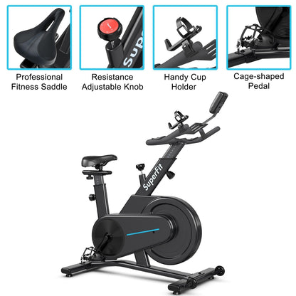 COSTWAY - Magnetic Exercise Bike with Adjustable Seat & Handle