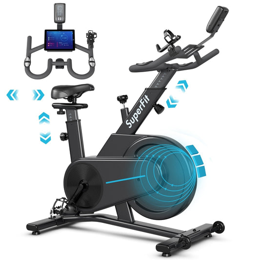 COSTWAY - Magnetic Exercise Bike with Adjustable Seat & Handle