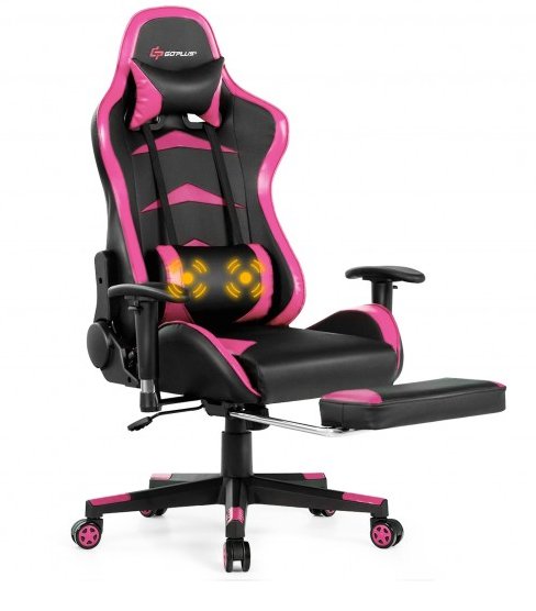 COSTWAY - Massage Gaming Chair with Footrest - Relaxacare