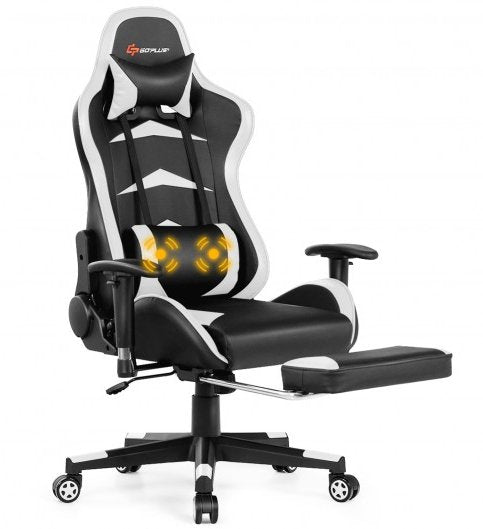 COSTWAY - Massage Gaming Chair with Footrest - Relaxacare