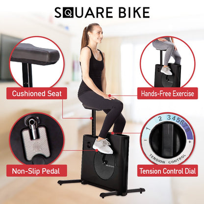 DAIWA - Square Bike Compact Exercise Bike with 8 Levels of Magnetic Resistance