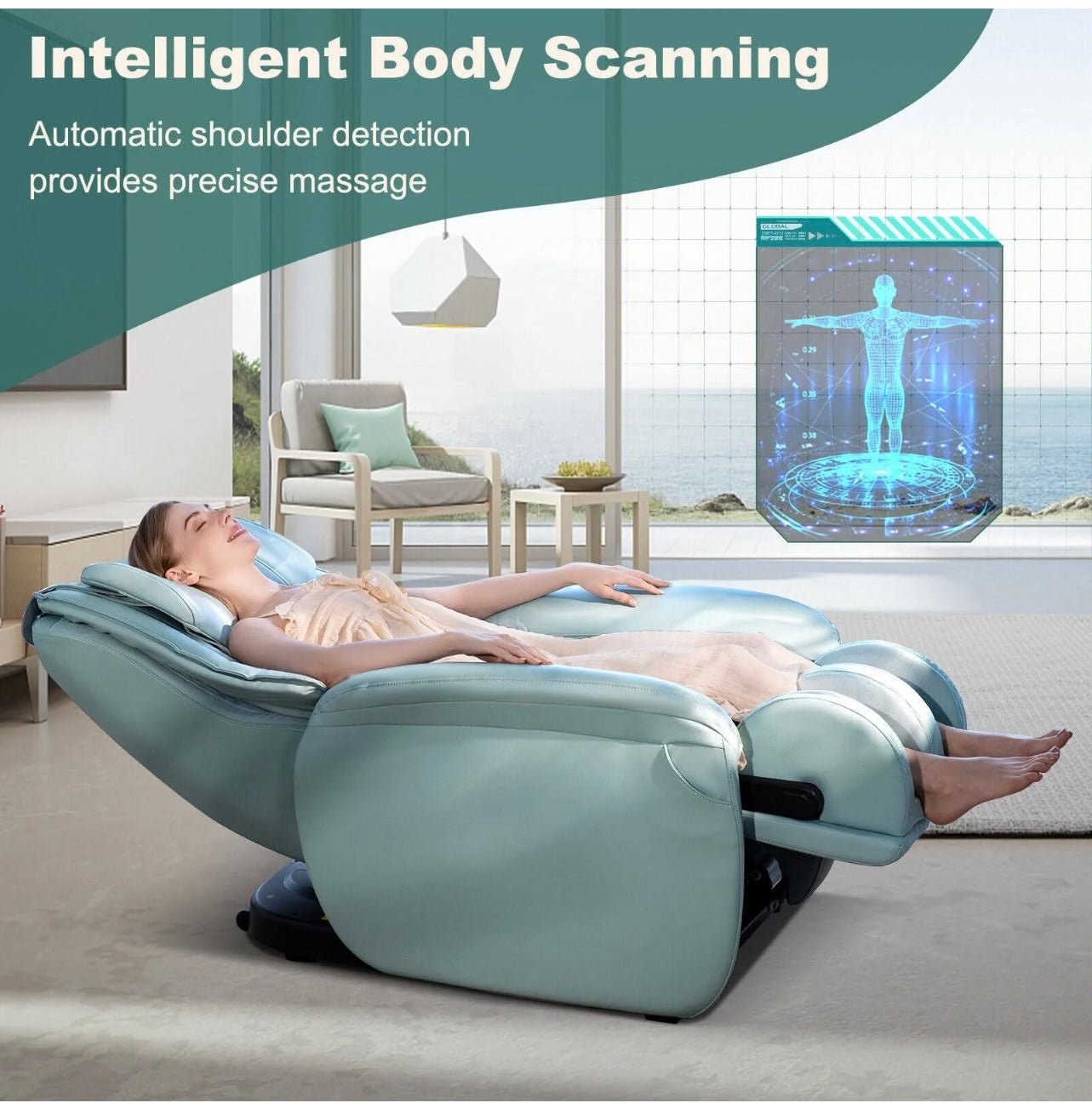 Full Body Zero Gravity Massage Chair with Pillow-Brown