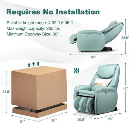 Full Body Zero Gravity Massage Chair with Pillow-Brown