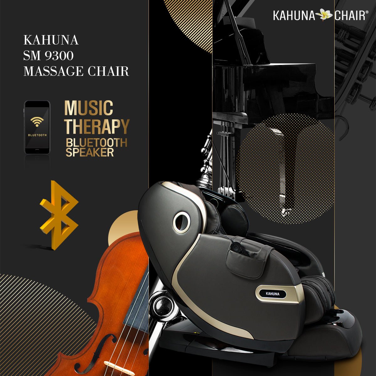 KAHUNA 4D+@ DUAL AIR FLOAT FLEX HSL-TRACK MASSAGE CHAIR WITH INFRARED HEATING SM-9300