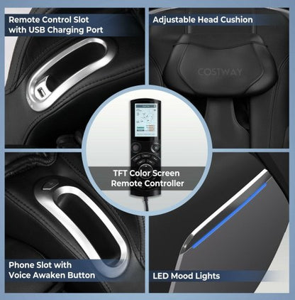COSTWAY - JL10008WL - Full Body Zero Gravity Massage Chair with SL Track Voice Control & Heat