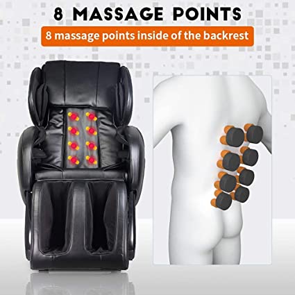 Massage Chair Zero Gravity Full Body Electric Shiatsu Massage Chair Recliner with Foot Rollers Built-in Heat Therapy Air Massage System Stretch Vibrating for Home Office