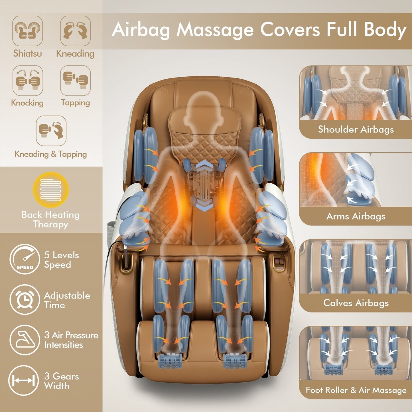 COSTWAY Therapy 3 -Full Body Zero Gravity Massage Chair