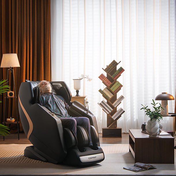 Mega Sale -Top Seller-Premium Series-COSTWAY -Fully Loaded- 3D SL-Track Full Body Zero Gravity Massage Chair with Thai Stretch- Top 5 Seller-